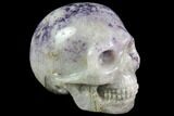 Realistic, Carved Chevron (Banded) Amethyst Skull #116482-1
